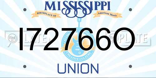 I72766O Mississippi License Plate