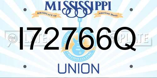 I72766Q Mississippi License Plate