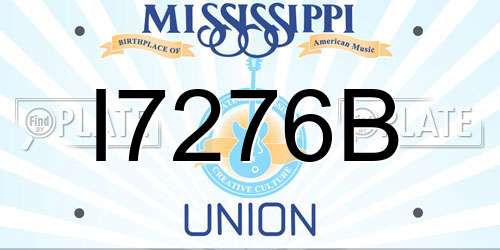 I7276B Mississippi License Plate