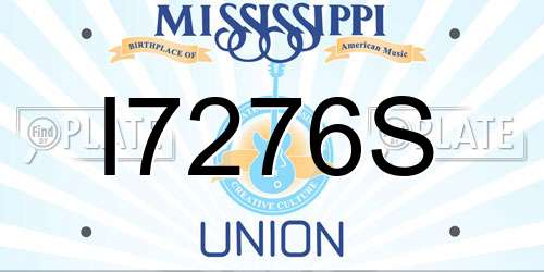 I7276S Mississippi License Plate