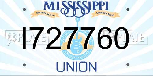 I727760 Mississippi License Plate