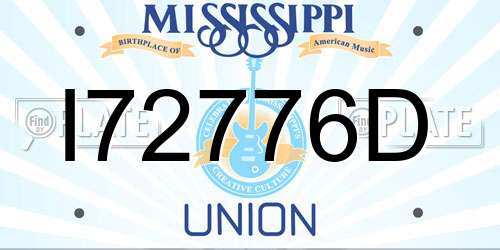 I72776D Mississippi License Plate