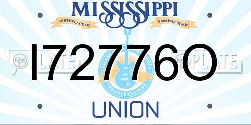 I72776O Mississippi License Plate