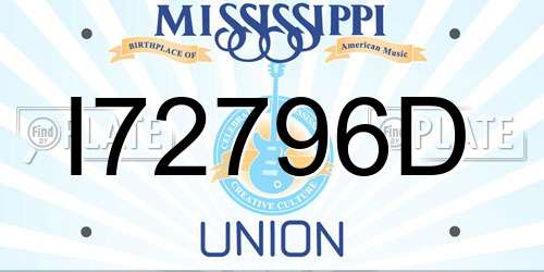 I72796D Mississippi License Plate