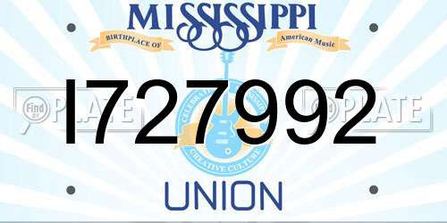I727992 Mississippi License Plate
