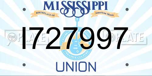 I727997 Mississippi License Plate
