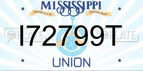 I72799T Mississippi License Plate