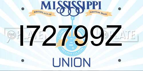 I72799Z Mississippi License Plate