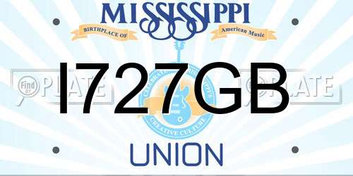 I727GB Mississippi License Plate