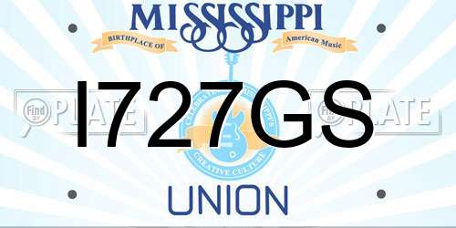 I727GS Mississippi License Plate