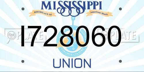 I728060 Mississippi License Plate
