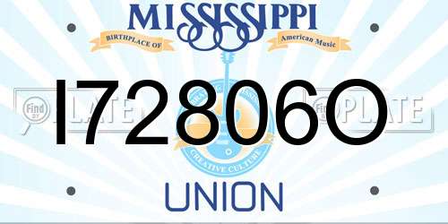 I72806O Mississippi License Plate
