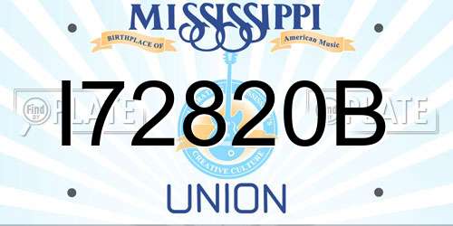I72820B Mississippi License Plate