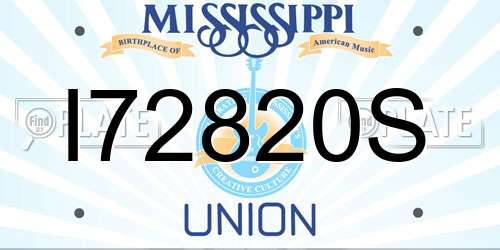 I72820S Mississippi License Plate