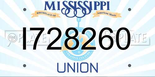 I728260 Mississippi License Plate
