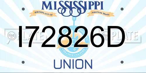 I72826D Mississippi License Plate