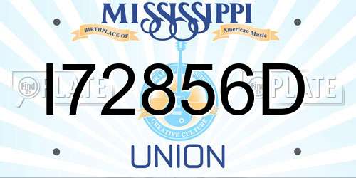 I72856D Mississippi License Plate