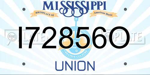 I72856O Mississippi License Plate