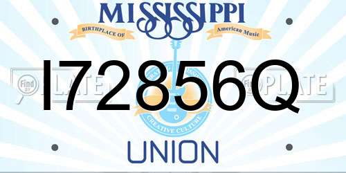 I72856Q Mississippi License Plate