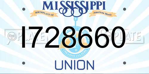 I728660 Mississippi License Plate