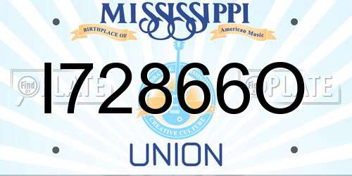 I72866O Mississippi License Plate