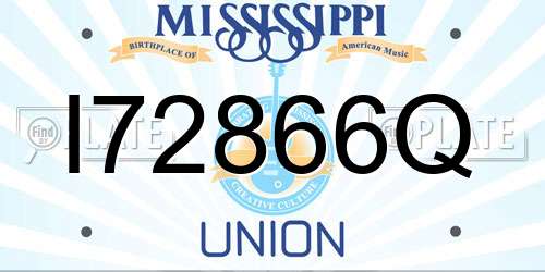 I72866Q Mississippi License Plate