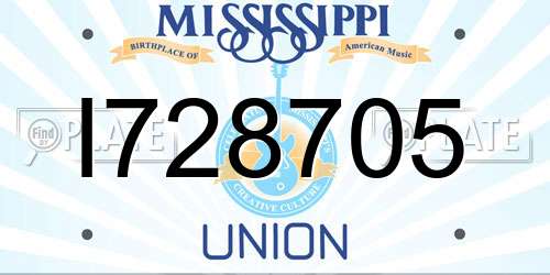 I728705 Mississippi License Plate