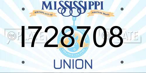 I728708 Mississippi License Plate