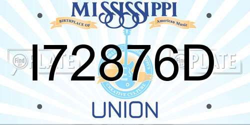 I72876D Mississippi License Plate