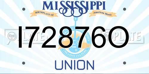 I72876O Mississippi License Plate
