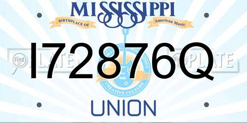 I72876Q Mississippi License Plate