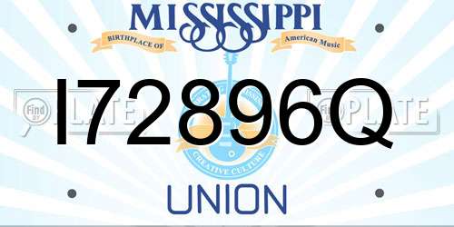 I72896Q Mississippi License Plate