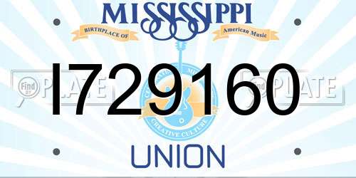 I729160 Mississippi License Plate