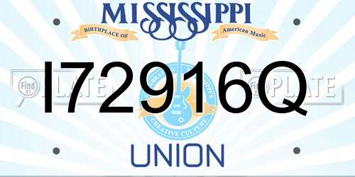 I72916Q Mississippi License Plate