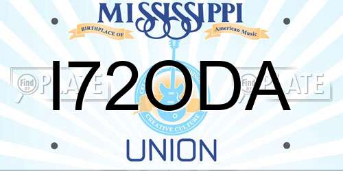 I72ODA Mississippi License Plate