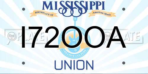 I72OOA Mississippi License Plate