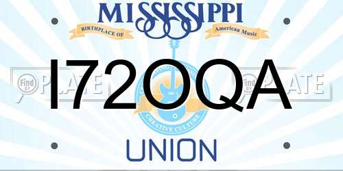 I72OQA Mississippi License Plate