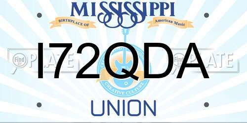 I72QDA Mississippi License Plate
