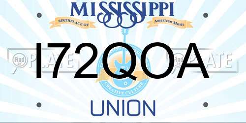 I72QOA Mississippi License Plate
