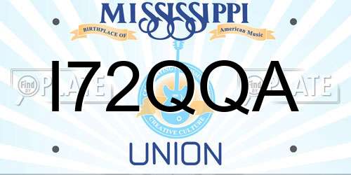 I72QQA Mississippi License Plate