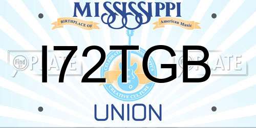 I72TGB Mississippi License Plate