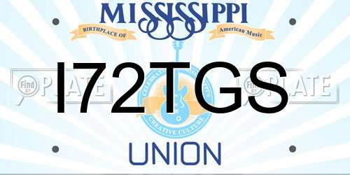 I72TGS Mississippi License Plate