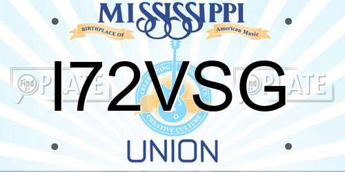 I72VSG Mississippi License Plate
