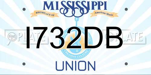 I732DB Mississippi License Plate