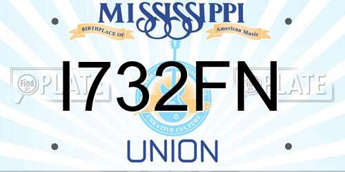 I732FN Mississippi License Plate