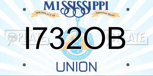 I732OB Mississippi License Plate
