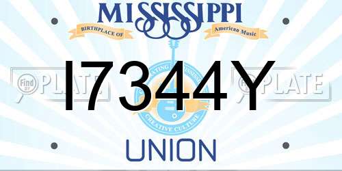 I7344Y Mississippi License Plate