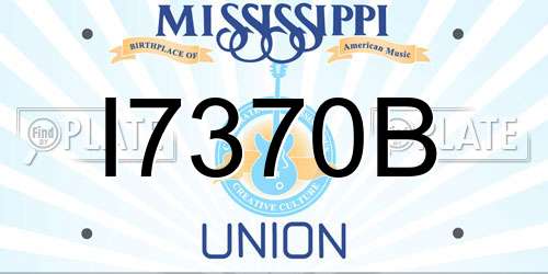 I7370B Mississippi License Plate