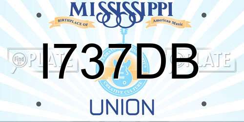 I737DB Mississippi License Plate