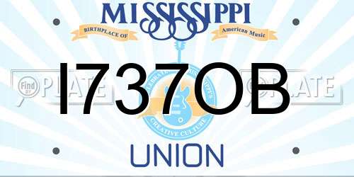 I737OB Mississippi License Plate